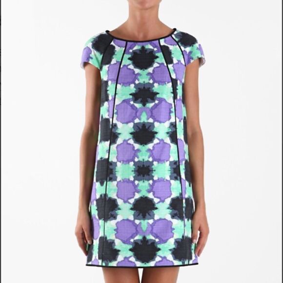 💙 Gorgeous Tibi Gemma Print Basketweave Dress - Picture 1 of 6